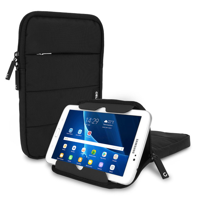 CELLONIC Tablet Hoes 10.1 inch – Beschermende tablet etui met anti-shock bubble voering, waterafstotend | Sleeve met ritssluiting, nylon pouch zwart