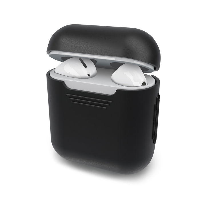 Siliconen, zwarte etui compatibel met Apple AirPods AirPods 2 beschermhoes - Siliconen Protector Case - Zwarte beschermhoes - Bluetooth earbudcase Oordopjes Bescherming