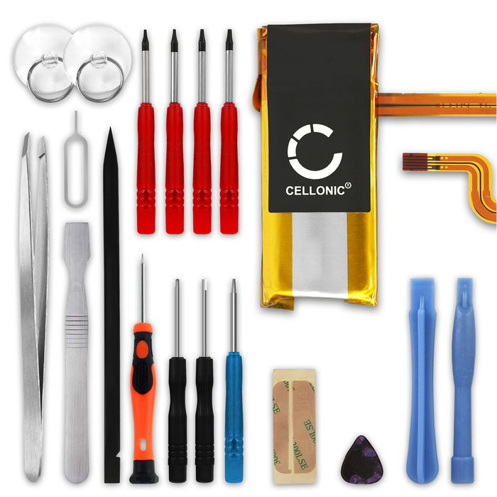 EC008 Battery for iPod 5, iPod 5.5 Video, iPod 6, iPod 7, A1136, A1238 Battery Replacement (Classic Late 2008 + 2009, 2nd & 3rd Edition) 80Gb / 120GB / 160GB + 17pc Tool Kit