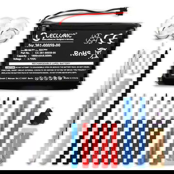 CELLONIC GPS Battery for Garmin Zumo 390, Zumo 350, Zumo 340 (010-01043-01, 020-00218-05) + 17pc GPS Tool Kit 361-00059-00 1800mAh SatNav Sat Nav Battery Replacement