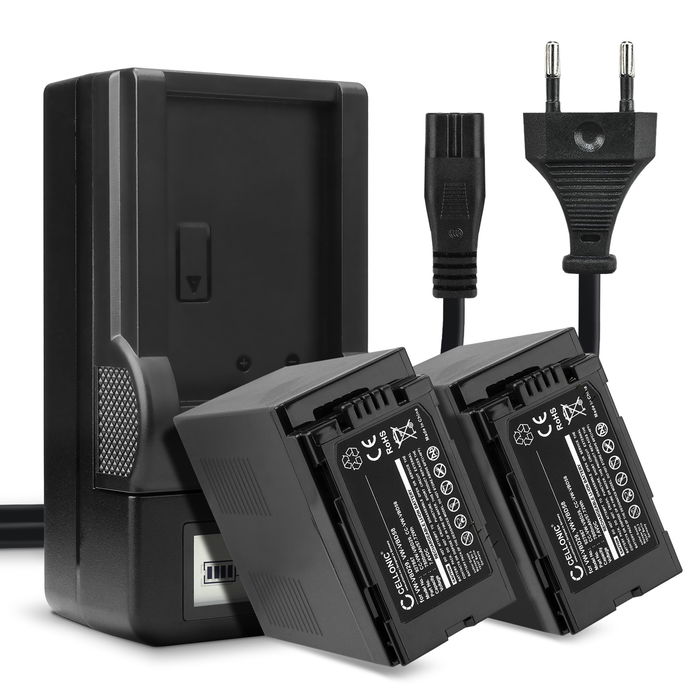 2x Panasonic HC-X1 Accu Batterij + Oplader 7800mAh van CELLONIC