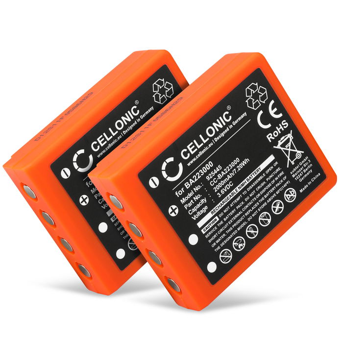 2x HBC Radiomatic FUB6 Accu Batterij 2000mAh van subtel