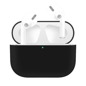 Siliconen, zwarte etui compatibel met Apple AirPods Pro beschermhoes - Siliconen Protector Case - Zwarte beschermhoes - Bluetooth earbudcase Oordopjes Bescherming