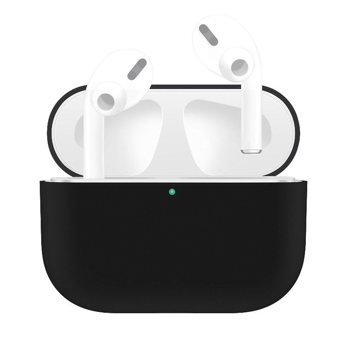 Siliconen, zwarte etui compatibel met Apple AirPods Pro beschermhoes - Siliconen Protector Case - Zwarte beschermhoes - Bluetooth earbudcase Oordopjes Bescherming