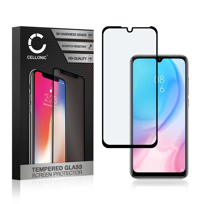 Vervangende screenprotector compatibel met Xiaomi Mi A3 smartphone (3D Full Cover, 9H, 0,33mm, Full Glue)