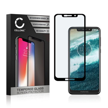 Vervangende screenprotector compatibel met Motorola One (P30 Play) smartphone (3D Full Cover, 9H, 0,33mm, Full Glue)