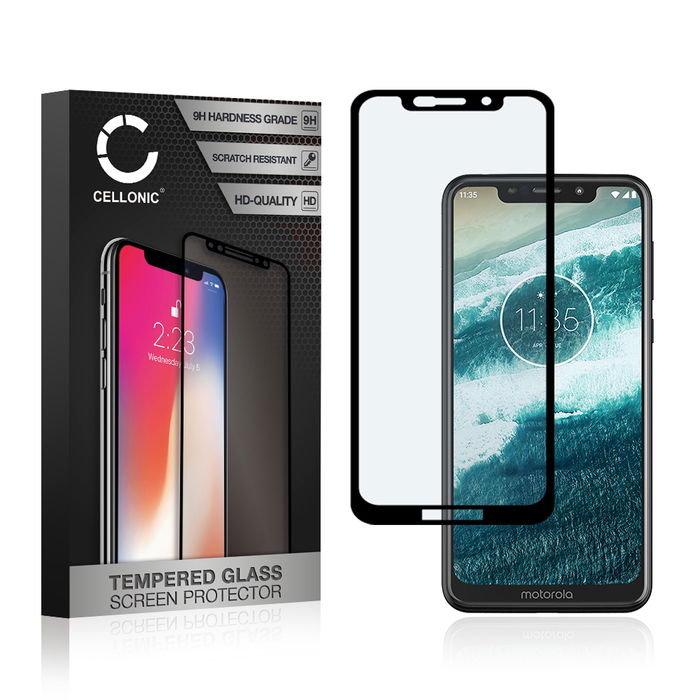 Vervangende screenprotector compatibel met Motorola One (P30 Play) smartphone (3D Full Cover, 9H, 0,33mm, Full Glue)