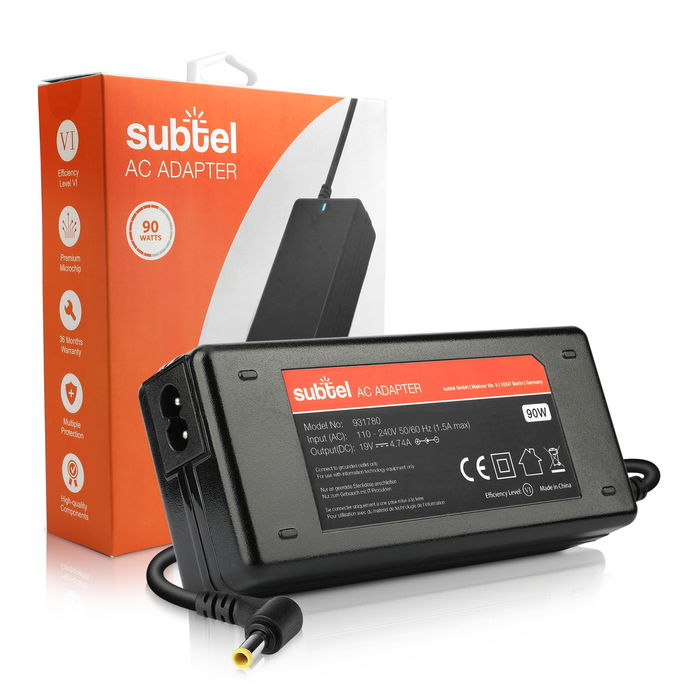 Charger for Samsung M60 M55, P60 Pro P50 Pro, RC520, E172, Q70, R730 R540, NC10 Laptop / Notebook - 19V 90W XE500T1C AC Adapter Mains Power Supply 2.6m Charging Cable, Connection(5.5mm x 3mm + pin)