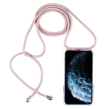 Smartphone Ketting voor Apple iPhone 11 Pro - Siliconen, Transparant/zuurstokroo Tasje, Zakje, Zak, Hoesje