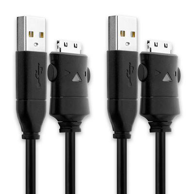 2x USB Kabel voor Samsung i7 i70 i85 NV3 NV8 NV10 NV11 NV15 L70 L730 L830 DigiMax S800 i6 i5 - 1.5m SUC-C2 Oplaadkabel Camera foto PVC Datakabel zwart