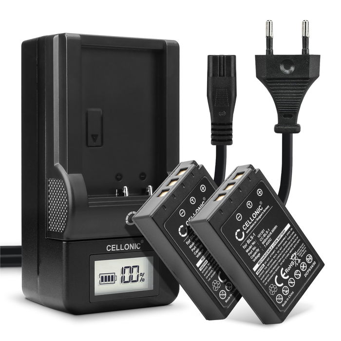 2x Olympus E-410 Accu Batterij + Oplader 900mAh van CELLONIC