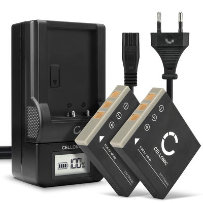 2x D-LI8 D-LI85 Camera Battery + Charger Set for Pentax Optio S6 S7 S5i S5z S5n S4 S4i S SV SVi WP WPi W10 W20 A10 A20 A30 A36 700mAh Replacement Battery LCD Smart Charger