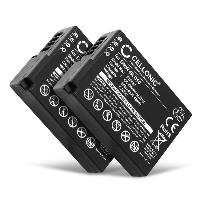 2x Panasonic DMW-BLD10 Accu Batterij