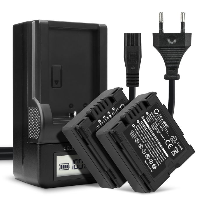 2x Panasonic NV-GS280 Accu Batterij + Oplader 750mAh van CELLONIC