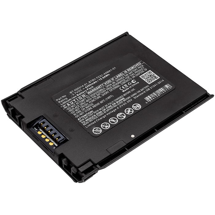 Batterij voor Zebra TC51, TC52, TC510, TC510K, TC51HC, TC56, TC57 BT-000314-01, BTRY-TC51-43MA1-01 (4200mAh, 3.7V) van CELLONIC