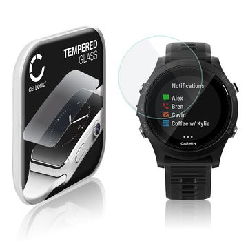 Screenprotector compatibel met Garmin Forerunner 935 smartwatch (2.5D, 9H, 0,33mm, Full Glue) fitness