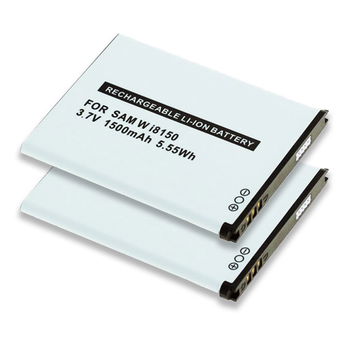2x Batterij compatibel met Samsung Galaxy S Wifi 3.6, Galaxy Wifi 4.2 (YP-GS1,YP-GI1) - EB484659VA,EB484659VU 1500mAh vervangende accu reservebatterij extra energie