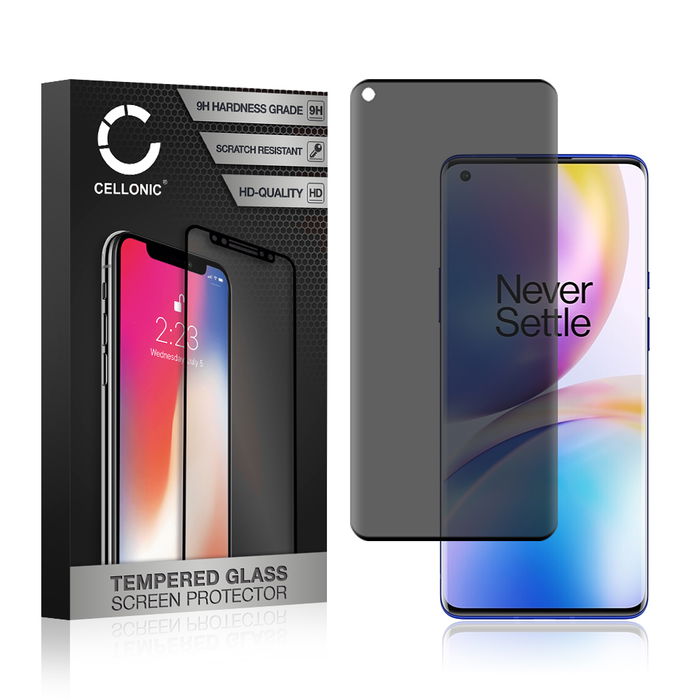 Vervangende screenprotector compatibel met OnePlus 8 smartphone (3D Case-friendly, 9H, 0,33mm, Edge Glue)