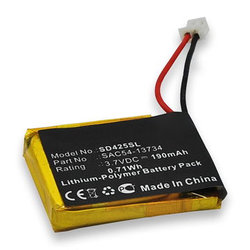 Batterij voor SportDOG Transmitter 425, 425S, SD-425, SD-425 Camo, SD-425S, FT-125 - SAC54-13734 (190mAh) vervangende accu