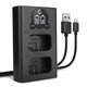 Dubbele acculader BC-VW1 + USB Kabel