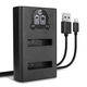 Dubbele acculader CB-2LY + USB Kabel