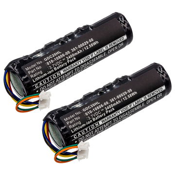 2x Batterij compatibel met Garmin Astro DC20, DC30, DC40, Dog Tracking - 010-10806-20 3400mAh vervangende accu reservebatterij extra energie