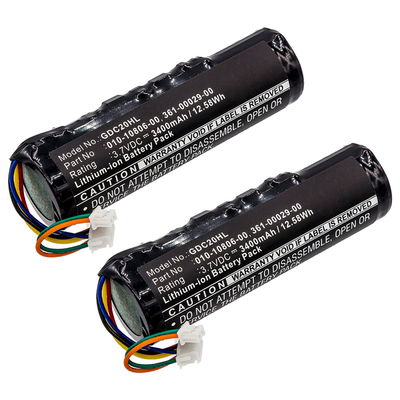 2x 010-10806-20 Battery for Garmin Astro DC20, DC30, DC40, Dog Tracking 3400mAh Battery Replacement 010-10806-20