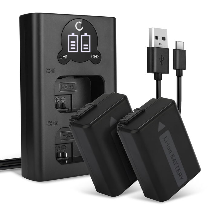 2x Sony ILCE-7 (Alpha 7 / α7) Accu Batterij + Dubbele Oplader 1030mAh van CELLONIC