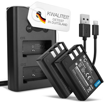 2x ENEL9 EN-EL9A EN-EL9E accu met MH-23 oplader voor Nikon D3000 D5000 D60 D40 D40x digitale camera - 1000mAh Oplader met display + batterij