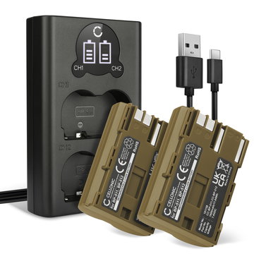 2x BP-511A Batteries for Canon EOS 5D 10D 20D 30D 40D 50D 60D 300D Canon PowerShot G2 G3 G5 Pro1 MV500i BP-511 Replacement Battery 1600mAh + LCD Dual Charger