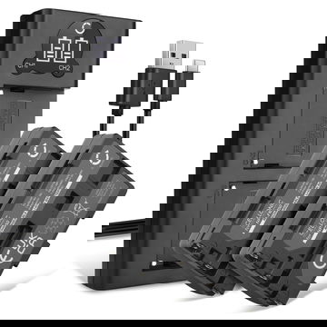 2x Camera batterij voor Sony Alpha 100 A100 F828 F717 R1 S85 TRV118 TRV350 TRV330 TRV340 NPFM30 NPFM55H NPQM71 - NP-FM55H Vervangende batterij 1600mAh + Dubbele Oplader oplaadkabel, batterij reserve accu