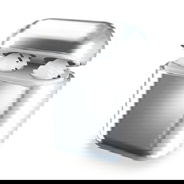 Chroom zilveren hoes compatibel met AirPods 1, AirPods 2 beschermhoes - Chroom Protector Case - Zilverkleurig bling etui - Bluetooth earbudcase Oordopjes Bescherming