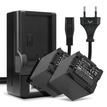 2x Accu voor Panasonic NV-GS27 -GS17 -GS400 -GS180 -GS75 -GS500 -GS320 -GS60 VDR-D150 -D100 -D160 SDR-H20 -H280 PV-GS39 -GS150 camera - CGR-DU14 CGR-DU12 CGA-DU12 2100mAh + Oplader Vervangende batterij fototoeste, oplader, oplaadkabel