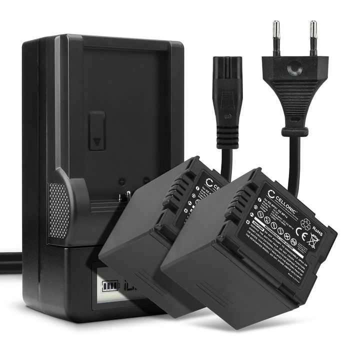 2x Accu voor Panasonic NV-GS27 -GS17 -GS400 -GS180 -GS75 -GS500 -GS320 -GS60 VDR-D150 -D100 -D160 SDR-H20 -H280 PV-GS39 -GS150 camera - CGR-DU14 CGR-DU12 CGA-DU12 2100mAh + Oplader Vervangende batterij fototoeste, oplader, oplaadkabel