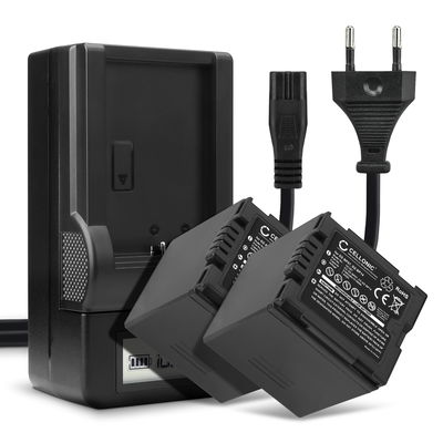 2x Accu voor Panasonic NV-GS27 -GS17 -GS400 -GS180 -GS75 -GS500 -GS320 -GS60 VDR-D150 -D100 -D160 SDR-H20 -H280 PV-GS39 -GS150 camera - CGR-DU14 CGR-DU12 CGA-DU12 2100mAh + Oplader Vervangende batterij fototoeste, oplader, oplaadkabel