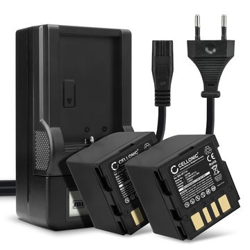 2x Accu voor JVC GZ-D240, GZ-D270, GZ-DF420, GR-D240, GR-D270, GR-D290, GR-DF420, GR-X5 camera - BN-VF714 1500mAh + Oplader Vervangende batterij fototoeste, oplader, oplaadkabel