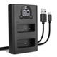 Dubbele acculader BP-DC15 BP-DC15-E BP-DC15-TK BP-DC15-U + USB Kabel