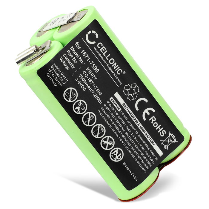 Moser Super Cordless 1872 clipper Accu Batterij 2000mAh van CELLONIC