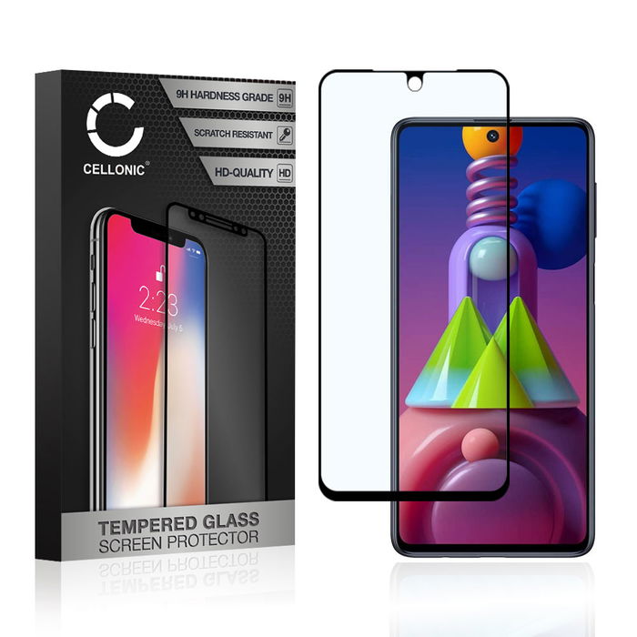 Samsung Galaxy M51 (SM-515) Schermbeschermer 9H getemperd glas 3D Full Cover van CELLONIC