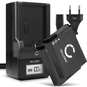 2x Accu voor GoPro HD Hero 2, HD Hero, Hero camera - AHDBT-002 AHDBT-001 ABPAK-0014 1100mAh + Oplader Vervangende batterij fototoeste, oplader, oplaadkabel