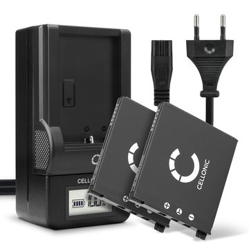 2x Accu voor Casio Exilim EX-S10, -S12, EX-Z80, -Z85, EX-Z90, EX-FS10, EX-Z19, EX-Z20 camera - NP-60 720mAh + Oplader BC-60L Vervangende batterij fototoeste, oplader, oplaadkabel