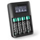 4x Accu AA 2600mAh + Oplader