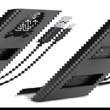 USB-dual lader (AB1, P01, PT1) voor DJI Osmo Action 1, CP.OS.00000020.01 + 1m + USB Kabel van CELLONIC