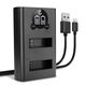 Dubbele acculader + USB Kabel