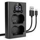 Dubbele acculader + USB Kabel