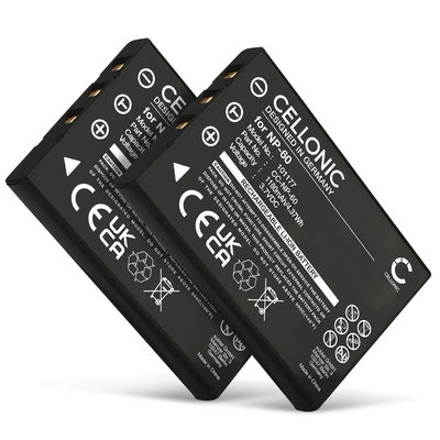 2x Batterij voor Samsung Digimax V700, Digimax V800, Digimax U-CA 3, Samsung SLB-1137/SLB-1037 1180mAh camera van CELLONIC