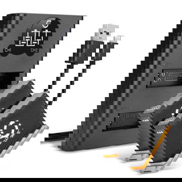 2x Batterij + Dubbele Oplader voor DJI Osmo Action Cam (CP.OS.00000020.01) DJI AB1, DJI P01, DJI PT1 1220mAh van CELLONIC