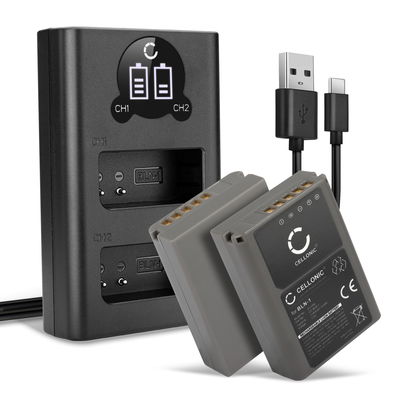 2x Camera batterij voor Olympus OM-D E-M1 OM-D E-M5 Mark II Pen E-P5 Pen-F - BLN-1 Vervangende batterij 1140mAh + Dubbele Oplader BCN-1 oplaadkabel, batterij reserve accu