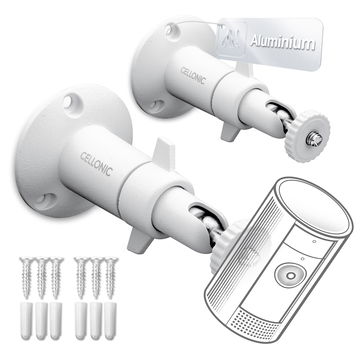 2x Camera Bracket Mount for Arlo, Ring, Blink, Eufy, Reolink, Wyze, Zumimall 1/4" Inch Thread 360° Swivel Ring Camera Mounting Bracket CCTV Security Spotlight Cam Mount - Indoor & Outdoor