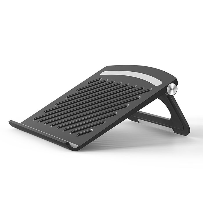 Laptopstandaard / verhoging voor laptop & notebook. Laptophouder: ergonomisch in hoogte verstelbare standaard - 3 in 1 laptop riser zwart voor bureau of bank